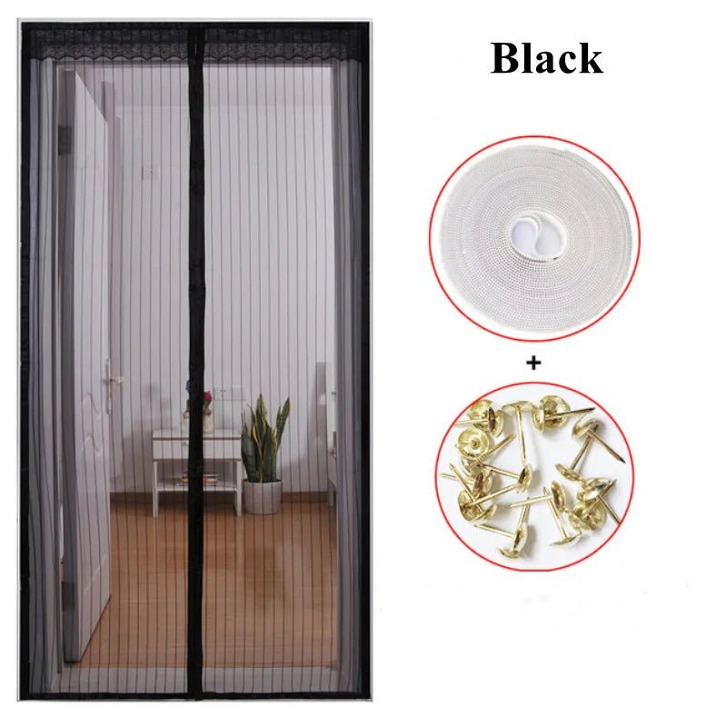 NEW Magnetic Screen Door Curtain Anti-Mosquito Net Fly Screen Mosquito Protection Net Magnet Spring for Doors Windows