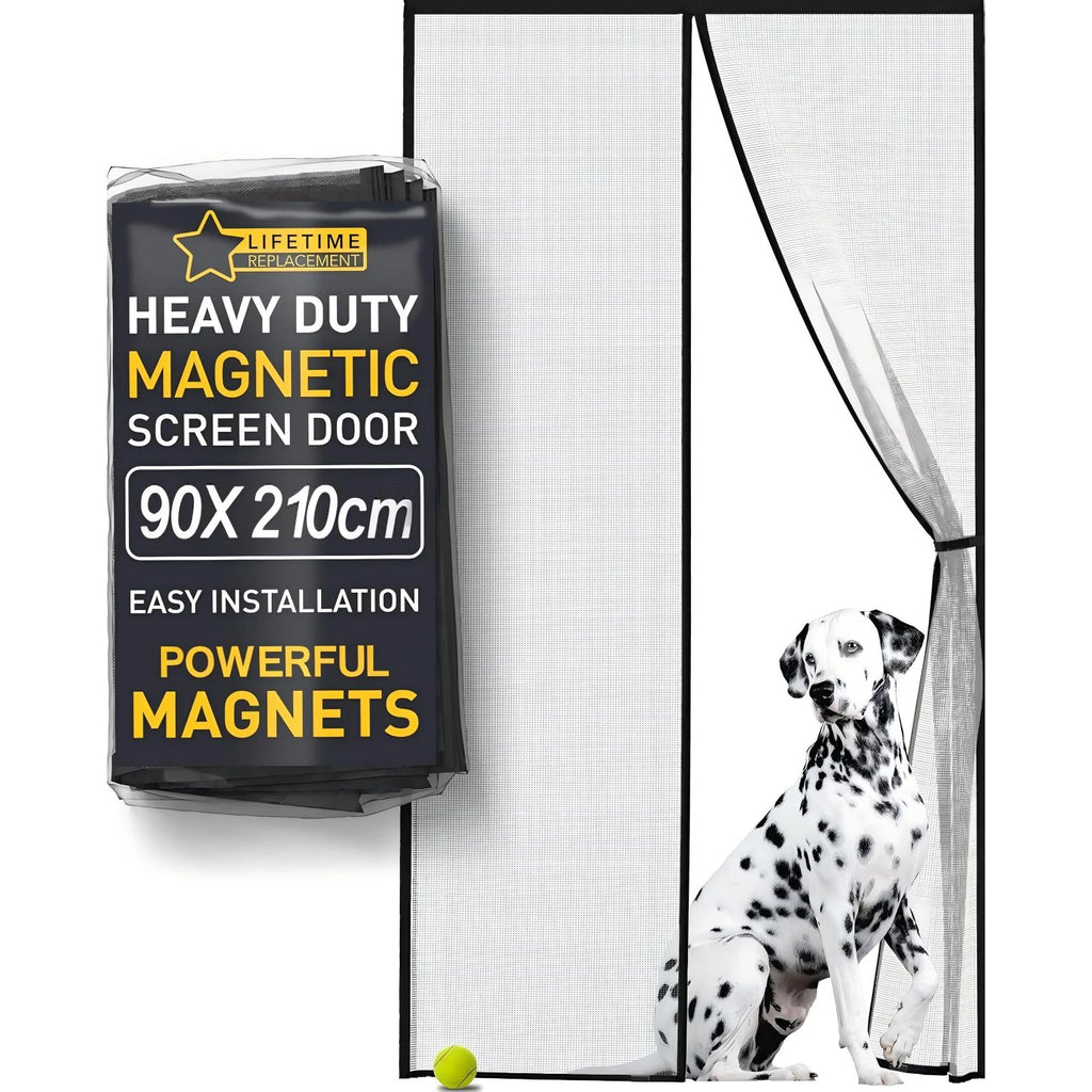 Magnetic Screen Door, Easy-install Strong magnets Anti Mosquito Fly Curtain with Reinforced Hook & Loop for Kitchen, Living Room
