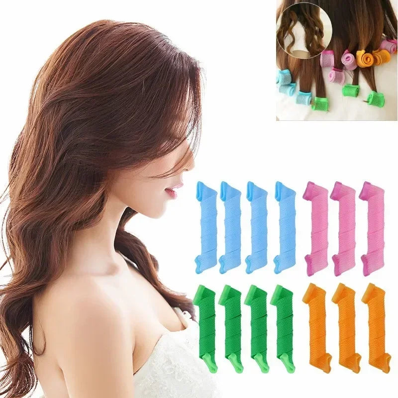 Heatless Hair Roller Spiral Hair Curlers Magic Curls Hair Rollers with Hooks No Heat Hair Curlers DIY Curly Hair Styling Kit