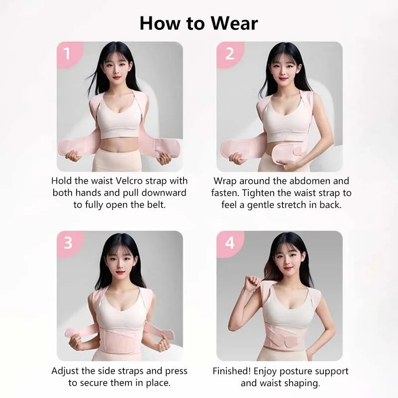 Posture Corrector | Adjustable Back Support Belt for Abdominal Waist Correction,  Spine Alignment Waist Trainer Unisex